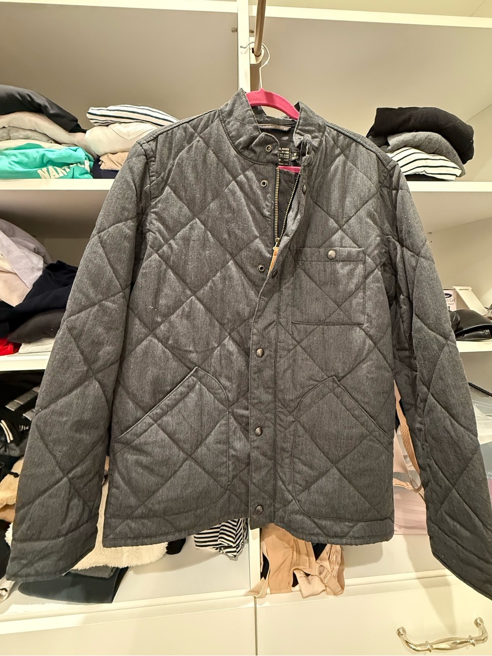 J. Crew Quilted Dark Gray Lightweight Jacket